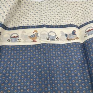 Vintage Country Farm Duck Hens Uncut Curtain Panels 4 Yards